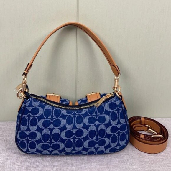 NEW Coach Ashton Baguette Bag In Signature Denim CY700 Limited - Picture 2 of 8